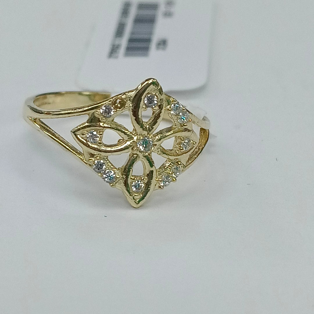 ANILLOS ANILLITO FIG NUDO DE BRUJA CON CIRCONIAS 10K TALLA 6 1.7 GR (NUEVO)