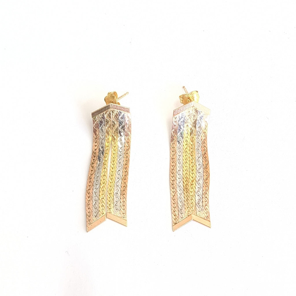 ARETES PAR ORO COMBINADO 14 K 4,00 GRMS (SEMINUEVO)