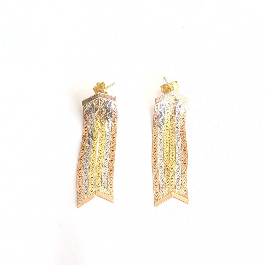 ARETES PAR ORO COMBINADO 14 K 4,00 GRMS (SEMINUEVO)
