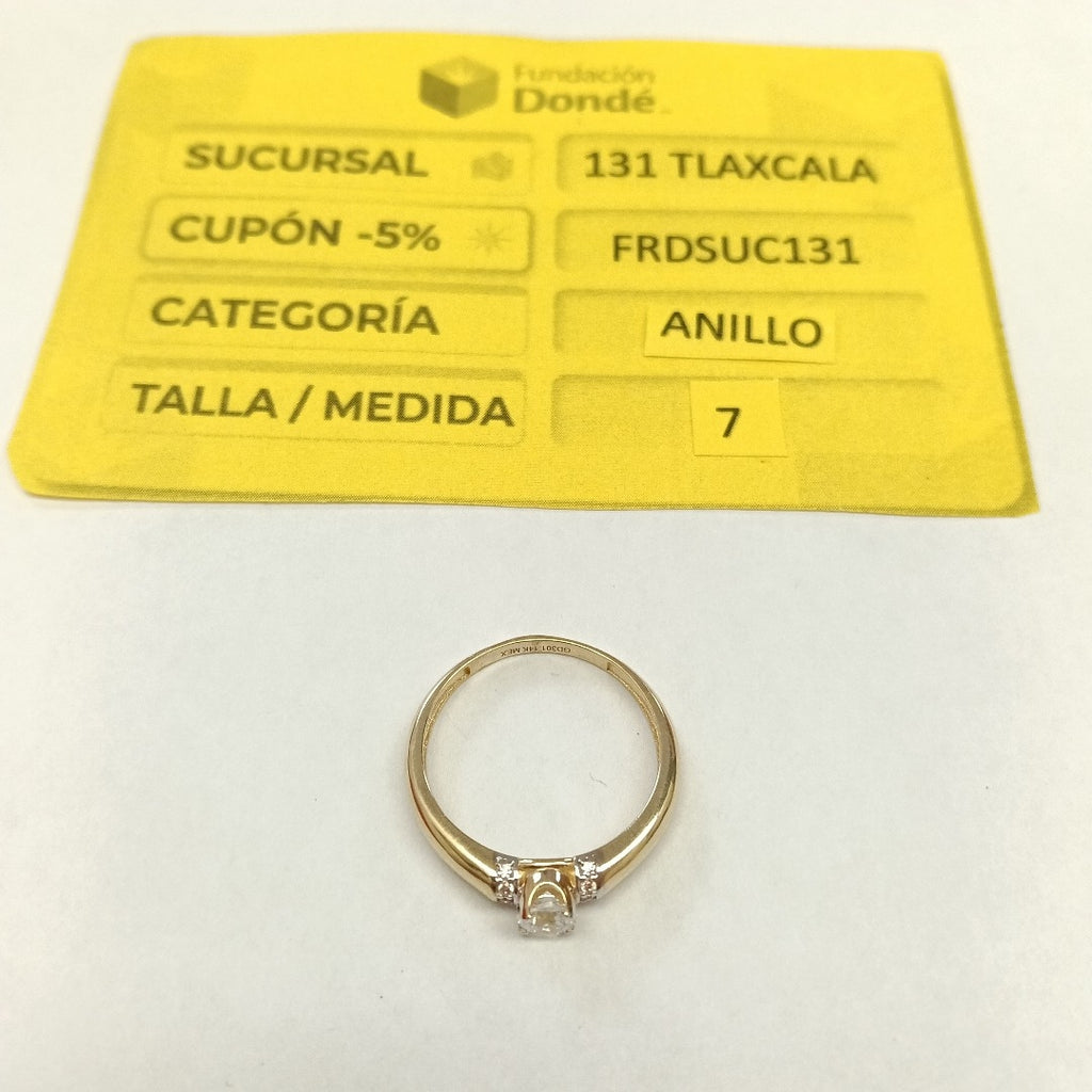 ANILLO ANILLITO C CIRCONIAS 14K 9 TALLA 2.4 GR (NUEVO)