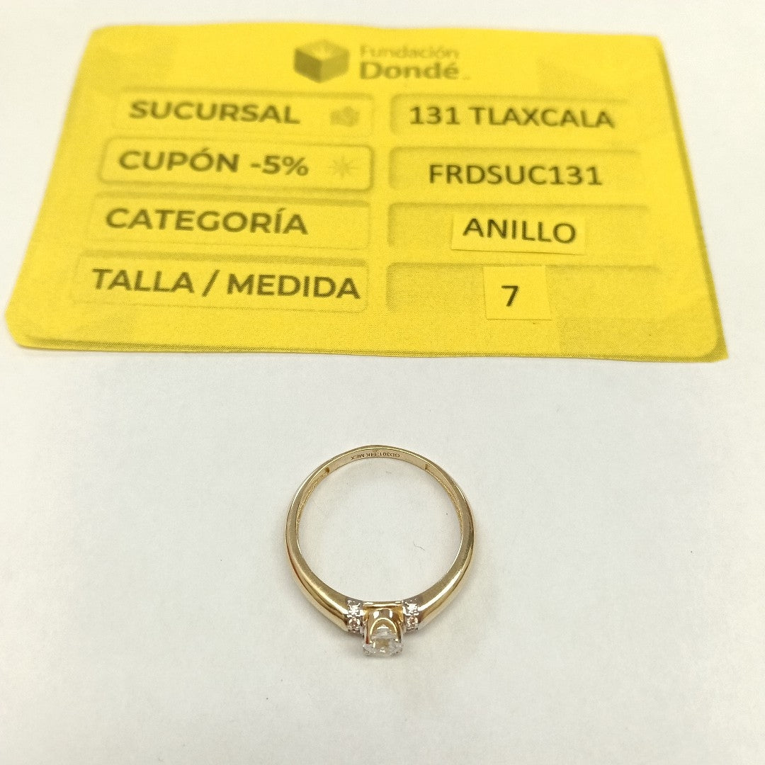 ANILLO ANILLITO C CIRCONIAS 14K 9 TALLA 2.4 GR (NUEVO)