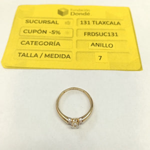 ANILLO ANILLITO C CIRCONIAS 14K 9 TALLA 2.4 GR (NUEVO)