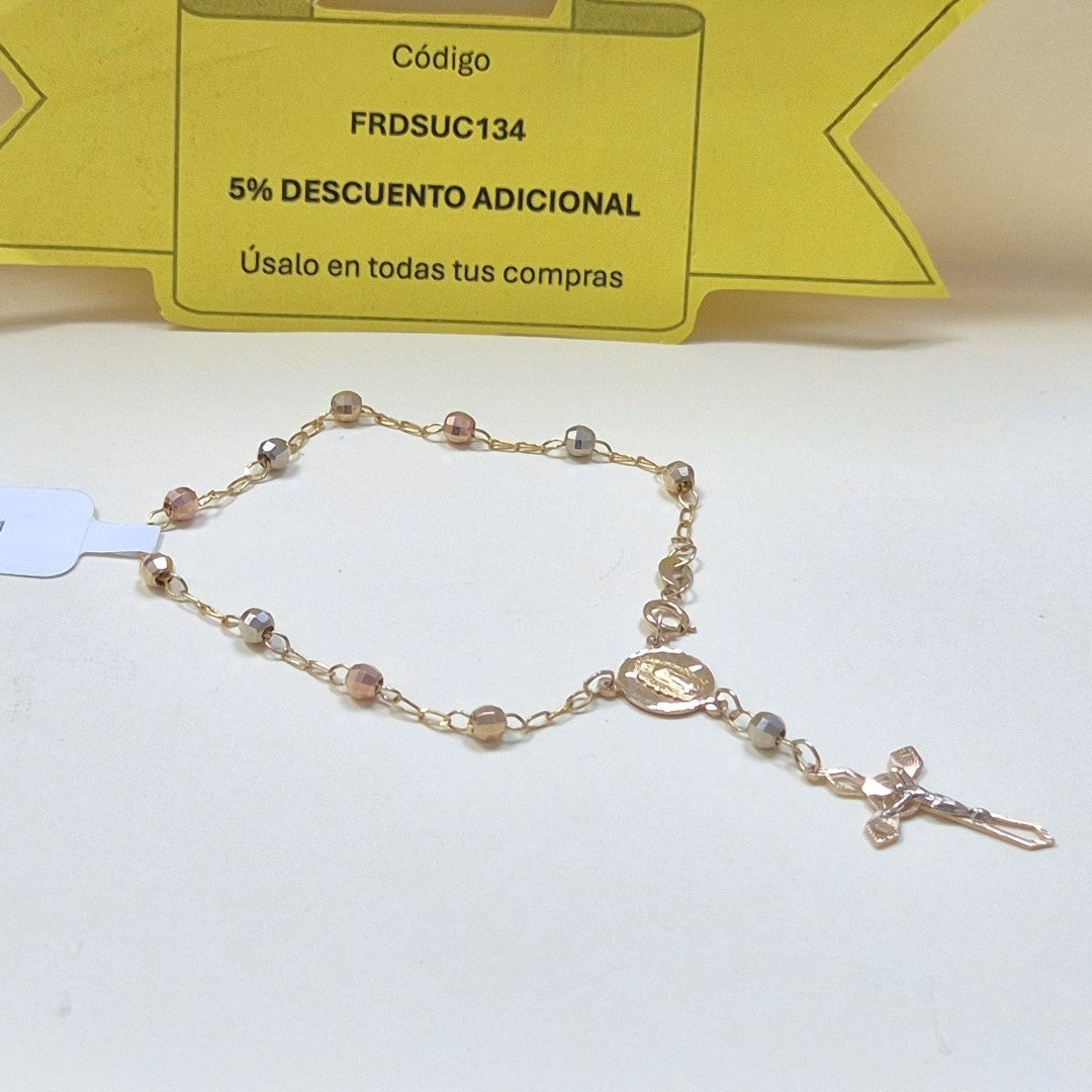 PULSERA DECENARIO COMBINADO 14K 18 CM 3.3 GR (NUEVO)