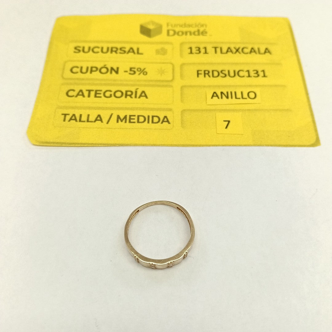ANILLO ANILLITO C CIRCONIAS 14K 7 TALLA 1.4 GR (NUEVO)
