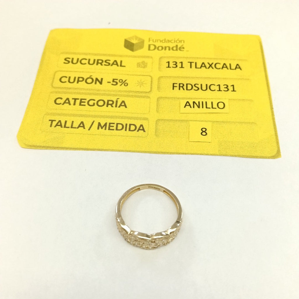 ANILLOS C CIRCONIAS 14K TALLA 8 2.5 GR (NUEVO)