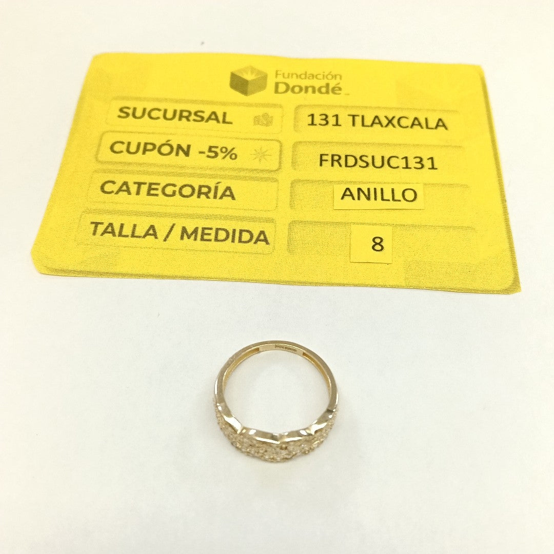 ANILLOS C CIRCONIAS 14K TALLA 8 2.5 GR (NUEVO)