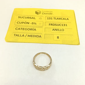 ANILLOS C CIRCONIAS 14K TALLA 8 2.5 GR (NUEVO)