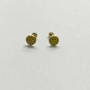 BROQUELES BROQUEL FIG SONRISA ESMALTE AMARILLO 14K 0.2074 GR (NUEVO)