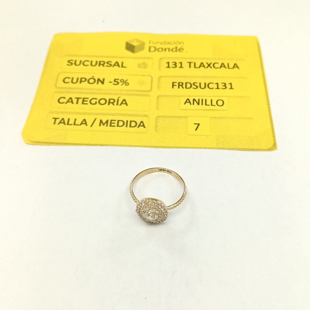 ANILLO ANILLITO C CIRCONIAS 14K 7 TALLA 1.8 GR (NUEVO)
