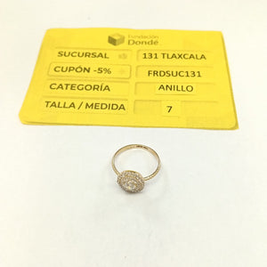 ANILLO ANILLITO C CIRCONIAS 14K 7 TALLA 1.8 GR (NUEVO)