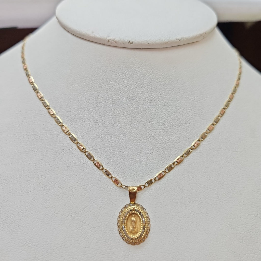 CADENA, MEDALLA RELIGIOSA ORO 10 K 2.3 GRMS (SEMINUEVO)