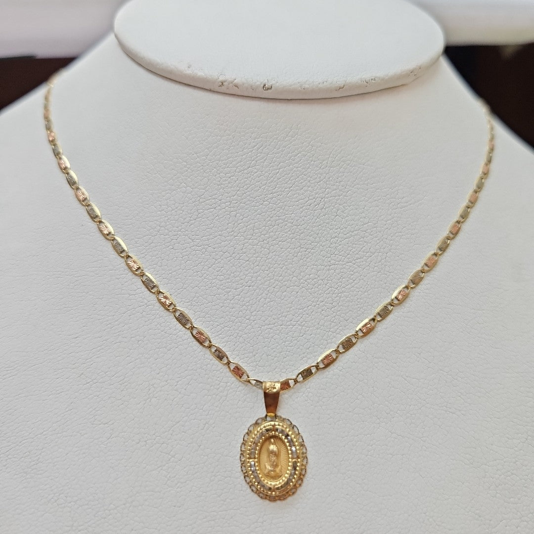 CADENA, MEDALLA RELIGIOSA ORO 10 K 2.3 GRMS (SEMINUEVO)