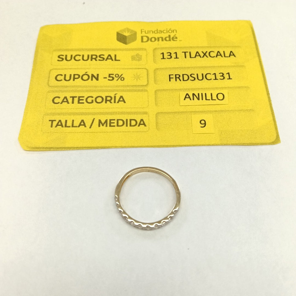 ANILLO ANILLITO MEDIA CHURUMBELA 14K 9 TALLA 2.2 GR (NUEVO)