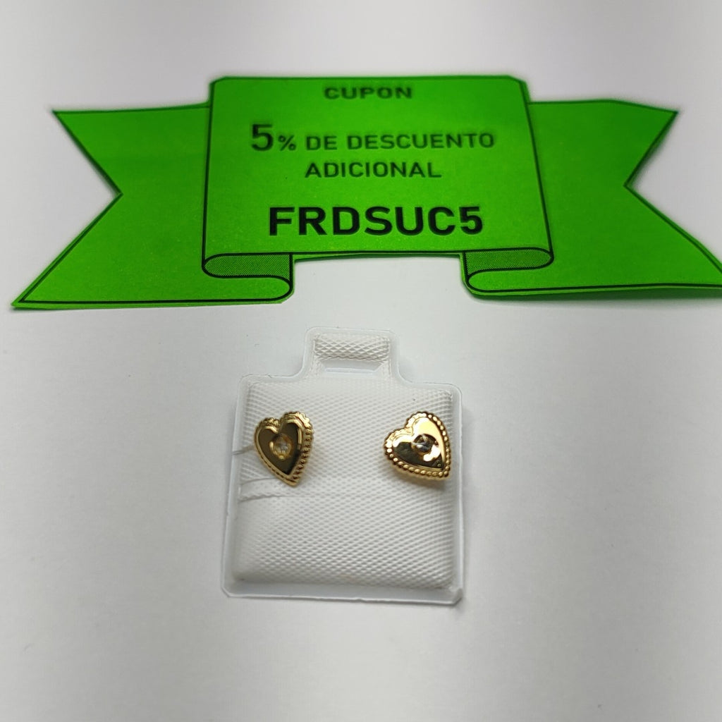 BROQUELES BROQUEL FIG CORAZON C CIRCONIA 14K 0.2614 GR (NUEVO)