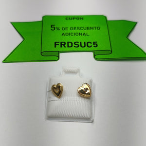 BROQUELES BROQUEL FIG CORAZON C CIRCONIA 14K 0.2614 GR (NUEVO)