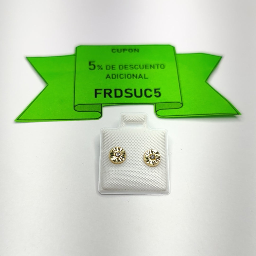 BROQUELES BROQUEL FIG BOTON C CIRCONIA 14K 0.2916 GR (NUEVO)
