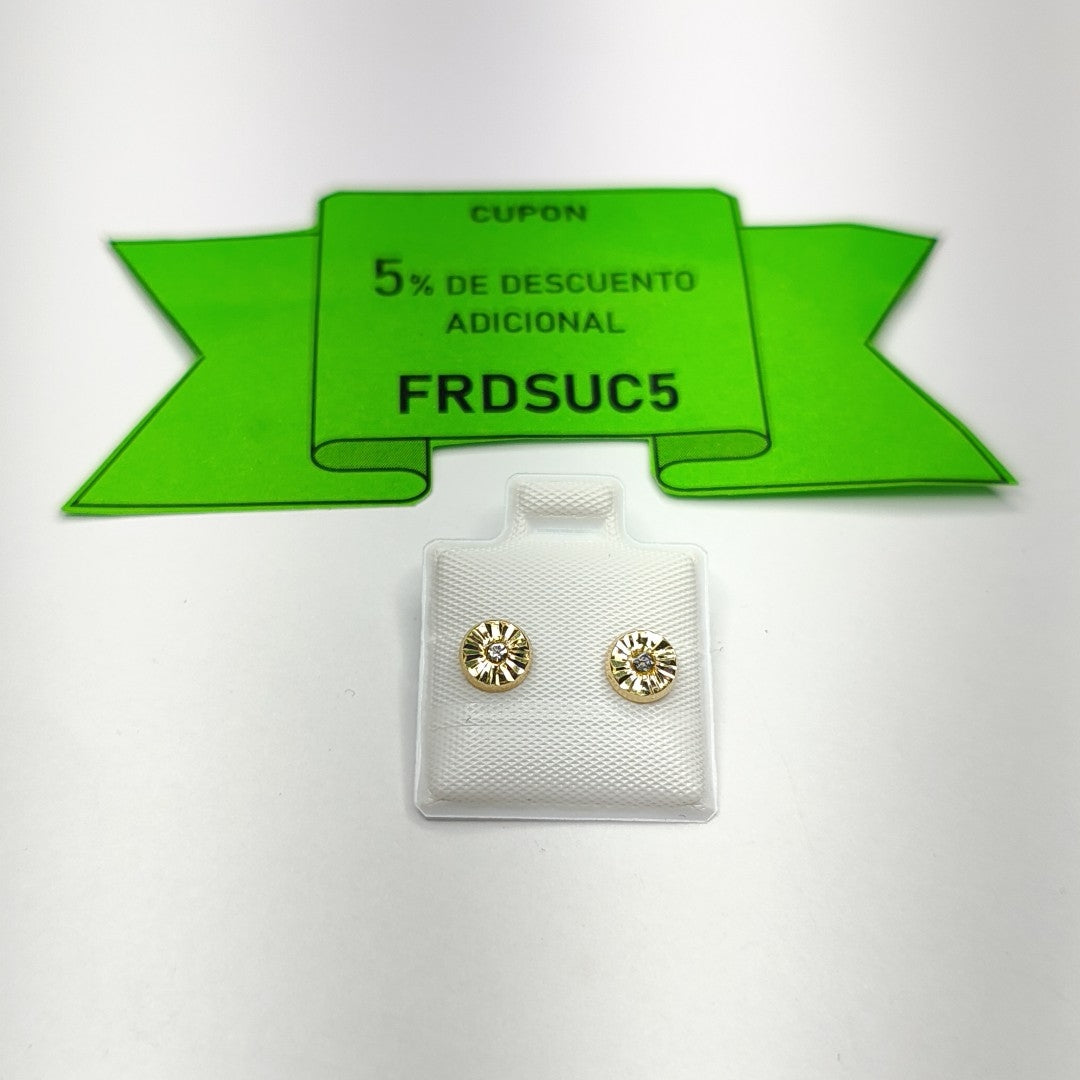 BROQUELES BROQUEL FIG BOTON C CIRCONIA 14K 0.2916 GR (NUEVO)