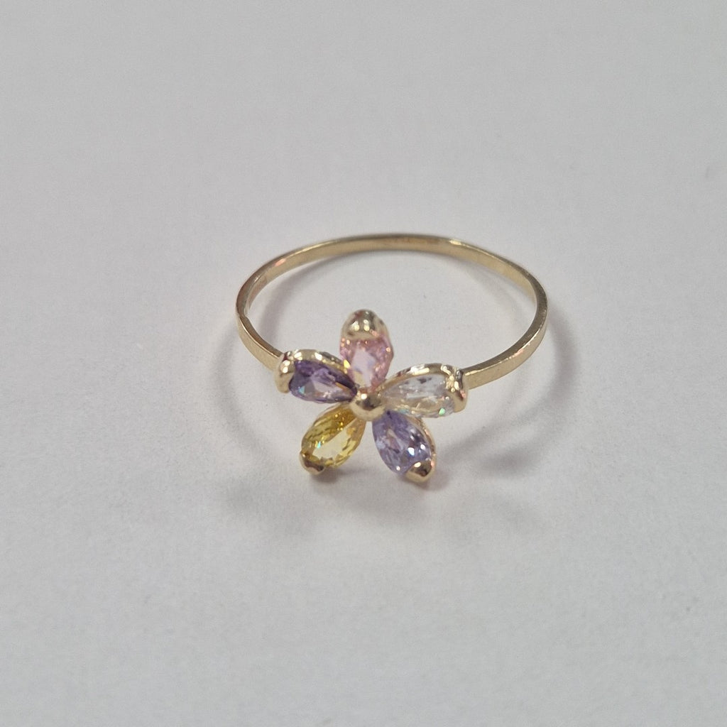 ANILLOS CON PDRAS DE COLOR 14K TALLA 8.5 1.5 GR (NUEVO)