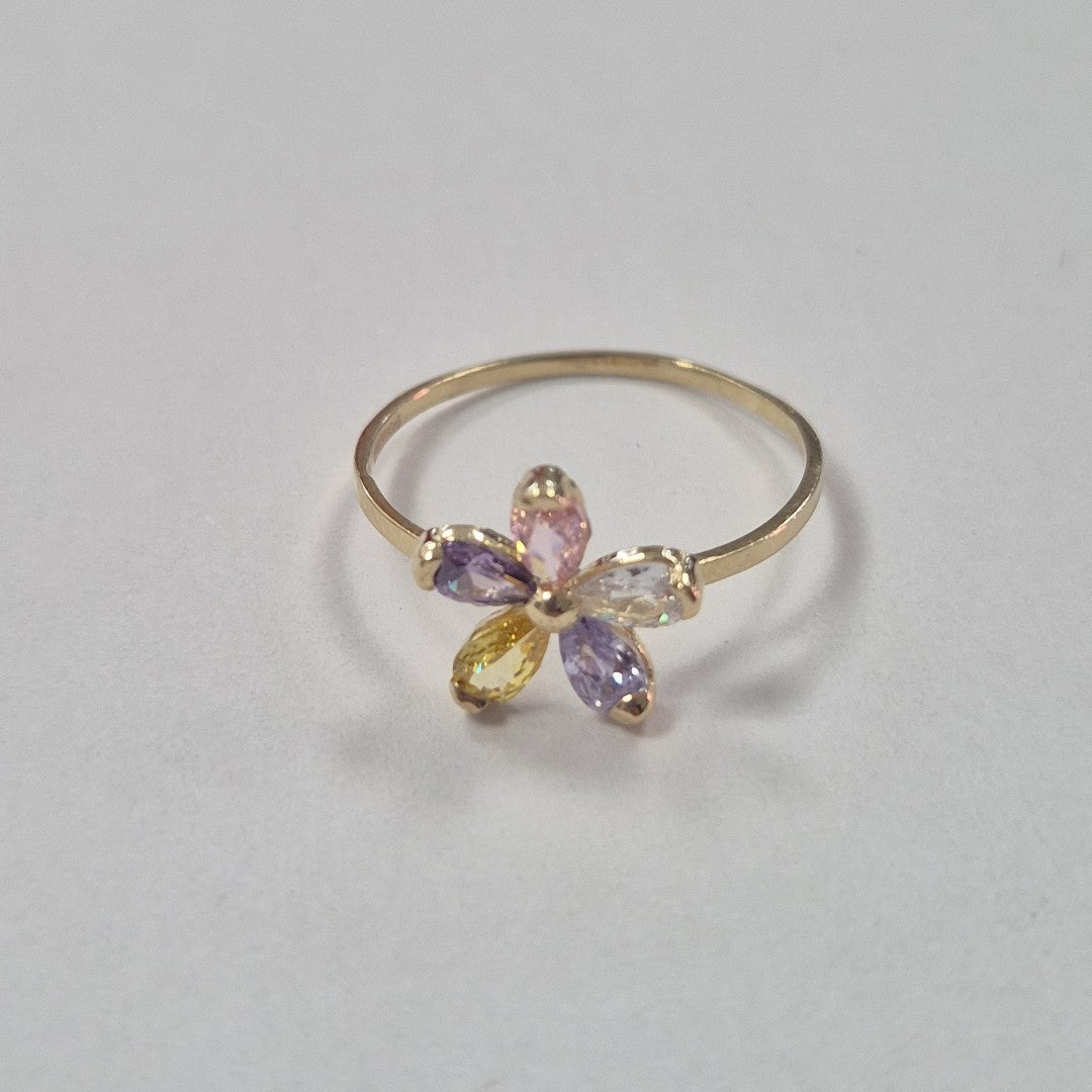 ANILLOS CON PDRAS DE COLOR 14K TALLA 8.5 1.5 GR (NUEVO)