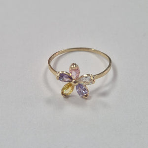 ANILLOS CON PDRAS DE COLOR 14K TALLA 8.5 1.5 GR (NUEVO)