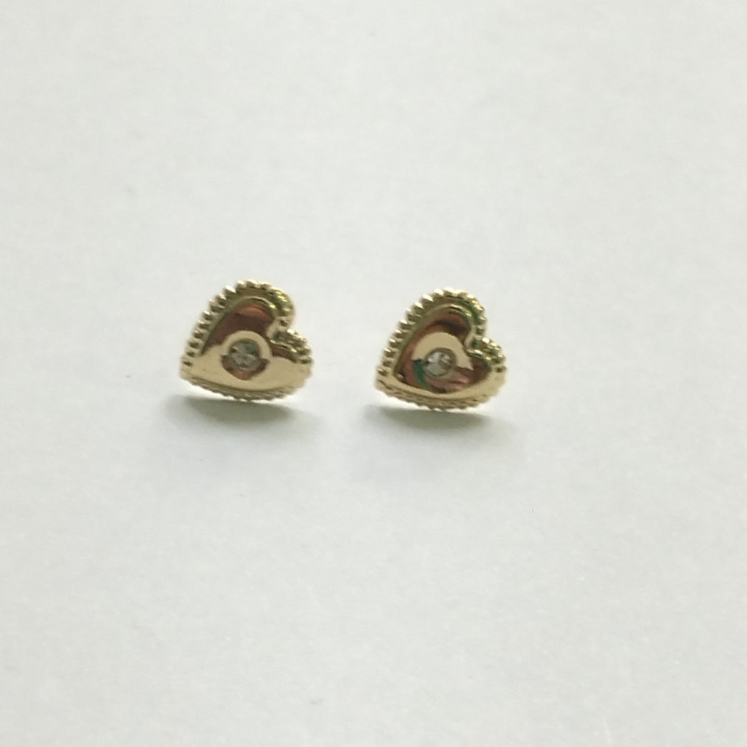 BROQUELES BROQUEL FIG CORAZON C CIRCONIA 14K 0.2614 GR (NUEVO)