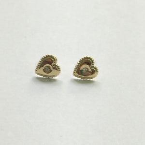 BROQUELES BROQUEL FIG CORAZON C CIRCONIA 14K 0.2614 GR (NUEVO)