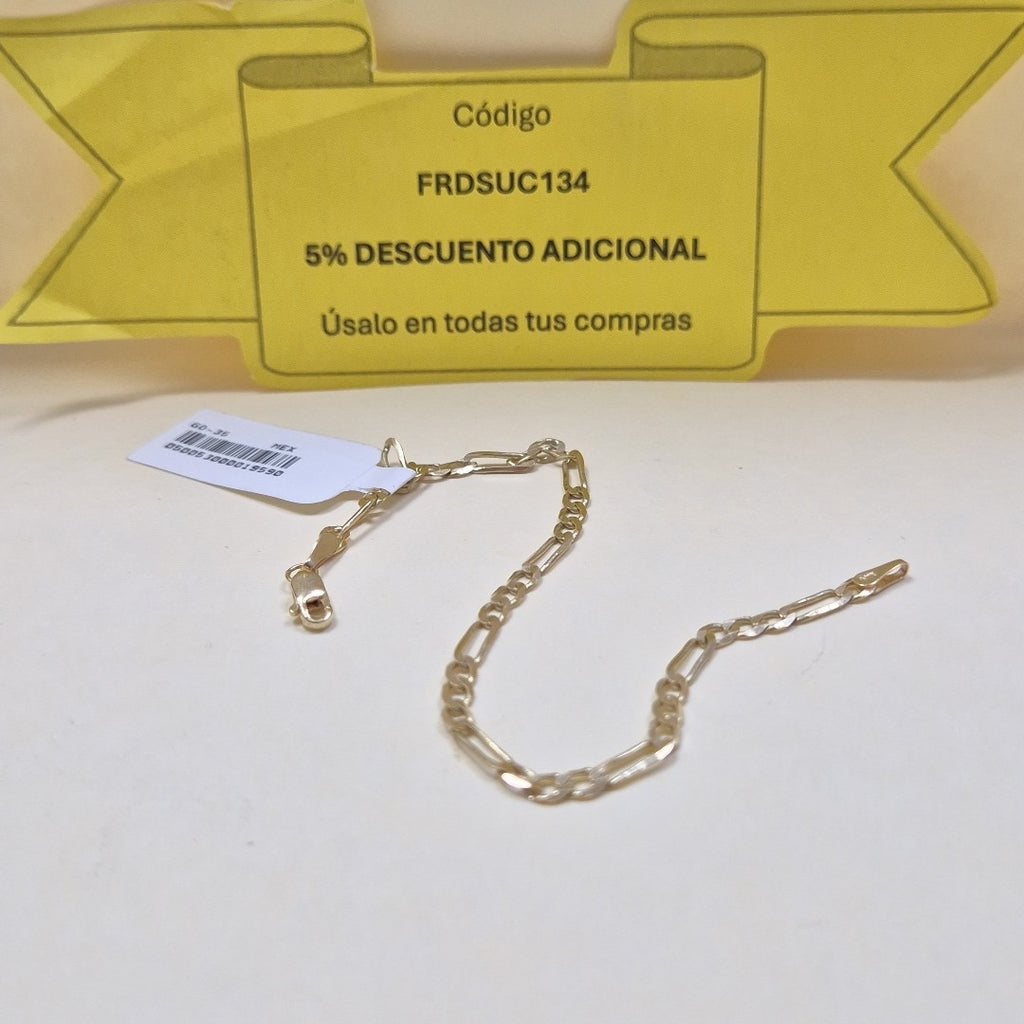 PULSERA TEJIDO 3X1 14K 18 CM 2.7 GR (NUEVO)