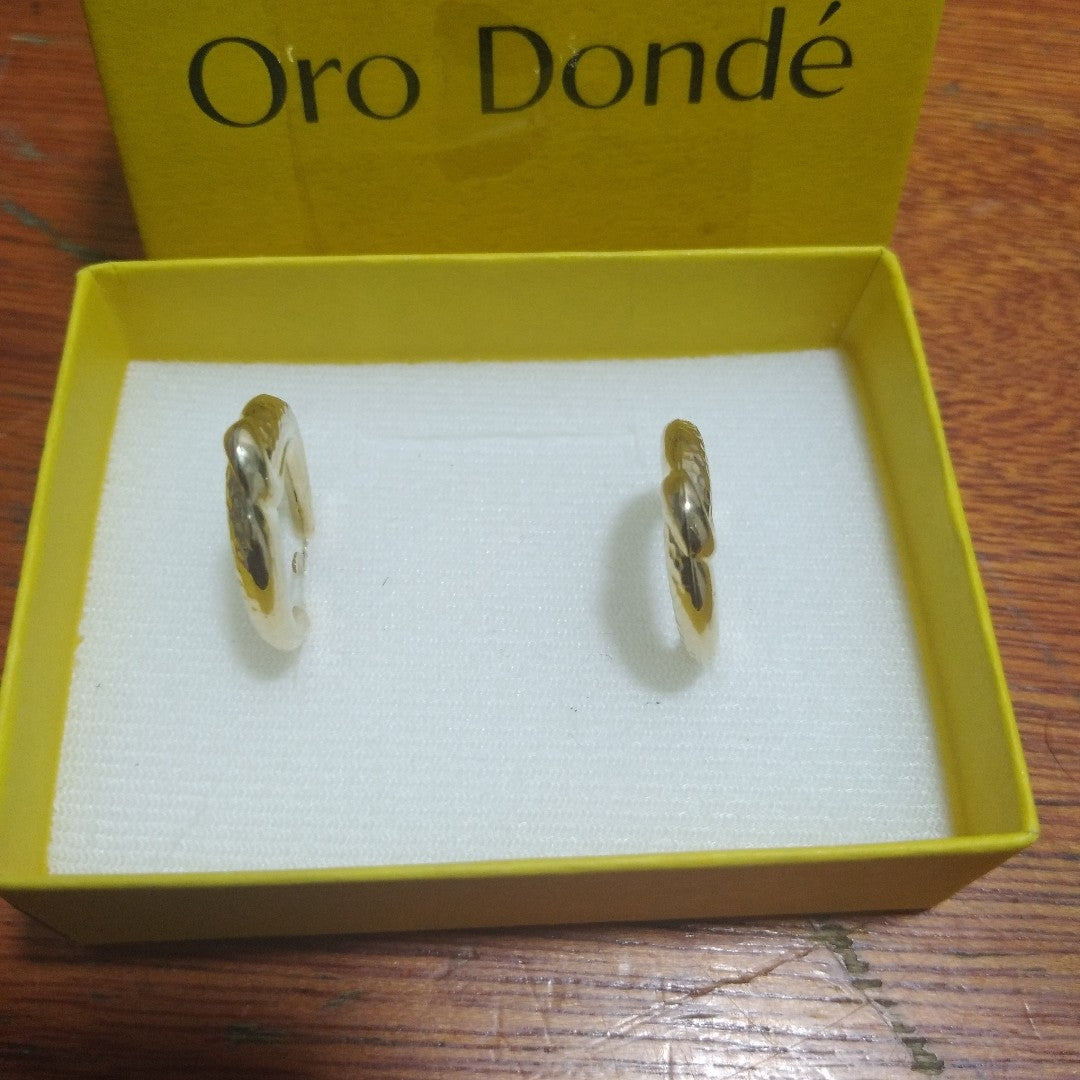 ARETES ARRACADAS ENTRELAZADAS 14K 2.6 GR (NUEVO)