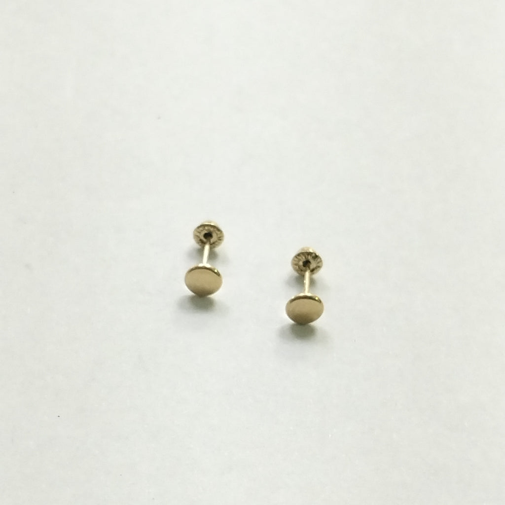 BROQUELES BROQUEL FIG TAPON REDONDO 14K 0.1408 GR (NUEVO)