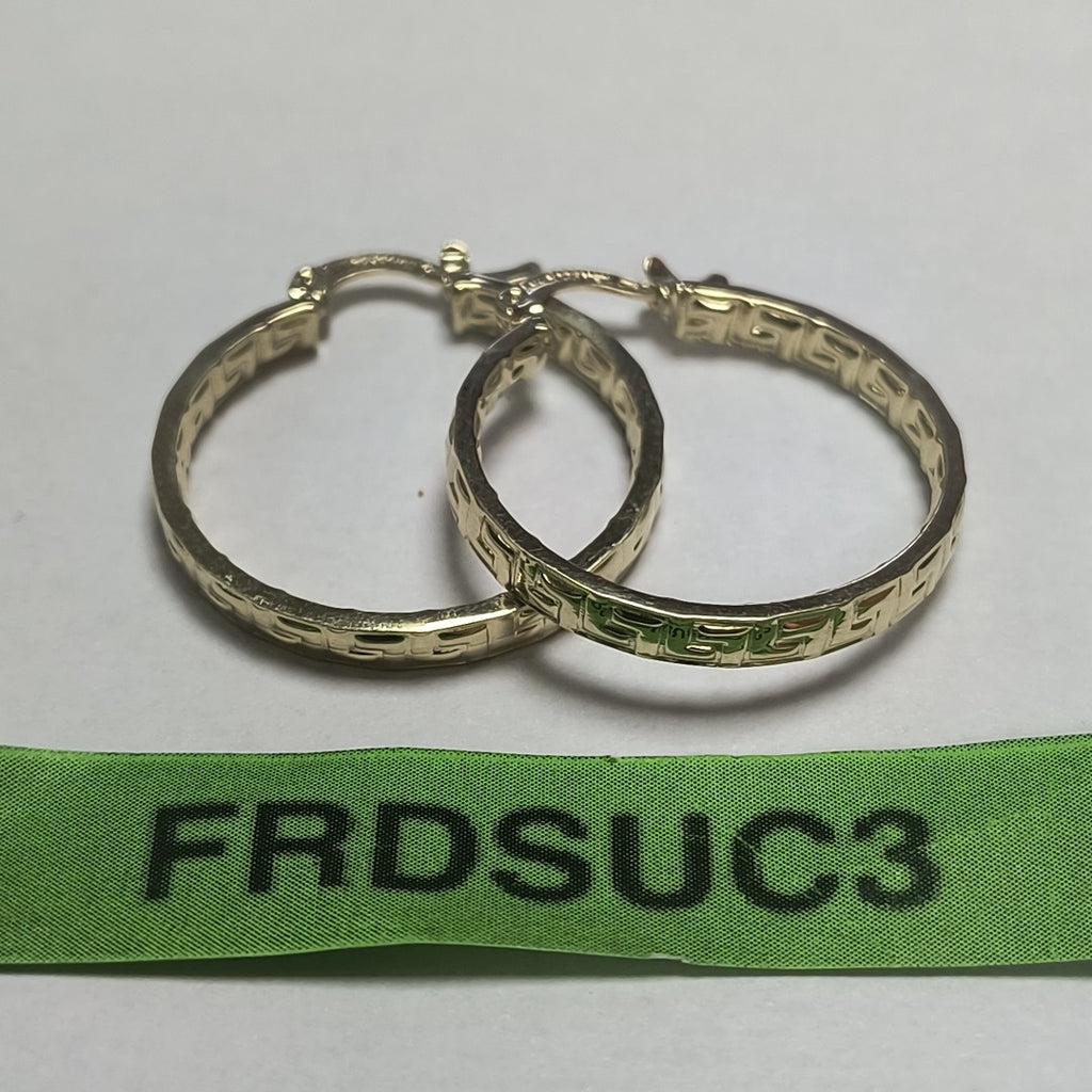 ARETES TEJIDO ARRACADA CON GRECAS 14K 2.7 GR (NUEVO)