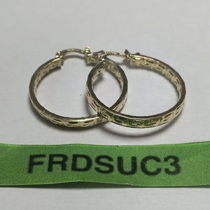 ARETES TEJIDO ARRACADA CON GRECAS 14K 2.7 GR (NUEVO)