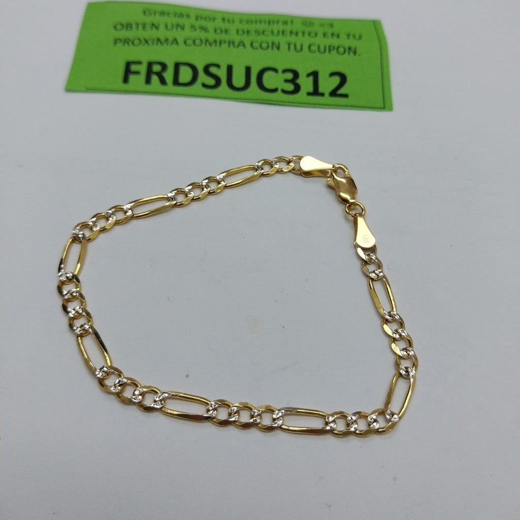 PULSERA 3X1 DIAMANTADA 14K 18 CM 4.5 GR (NUEVO)