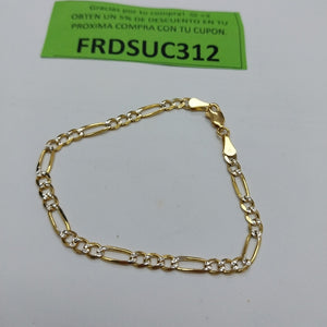 PULSERA 3X1 DIAMANTADA 14K 18 CM 4.5 GR (NUEVO)