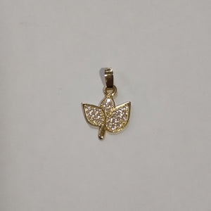 DIJE TEJIDO HOJAS CON CIRCONIAS 14K 1 GR (NUEVO)