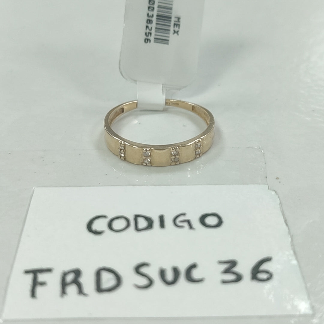 ANILLO ANILLITO C CIRCONIAS 14K 8 TALLA 1.5 GR (NUEVO)