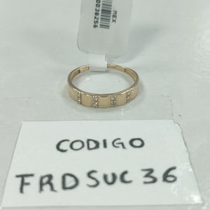 ANILLO ANILLITO C CIRCONIAS 14K 8 TALLA 1.5 GR (NUEVO)