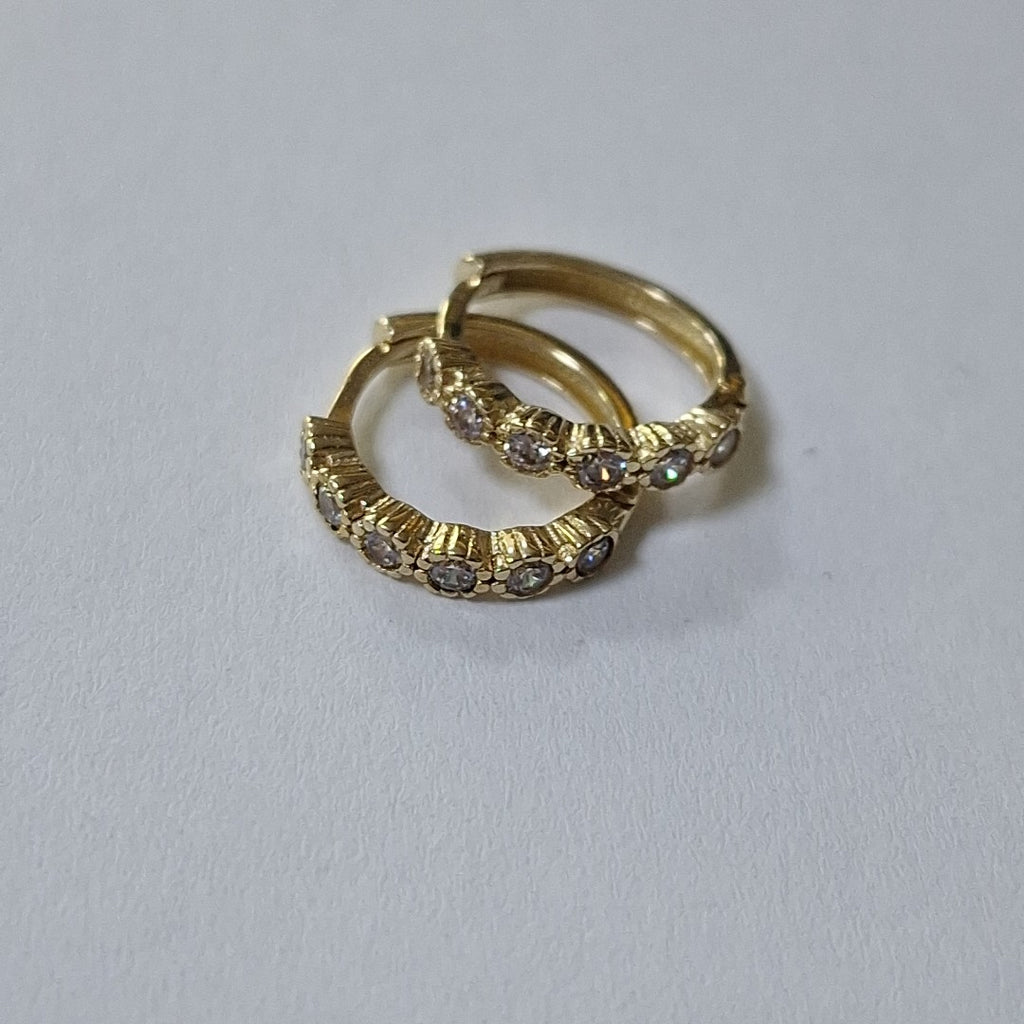 ARETES ARRACADA C CIRCONIAS 14K 2.1 GR (NUEVO)