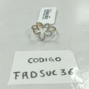 ANILLOS FIG FLOR C CIRCONIAS 14K TALLA 8 1.6 GR (NUEVO)