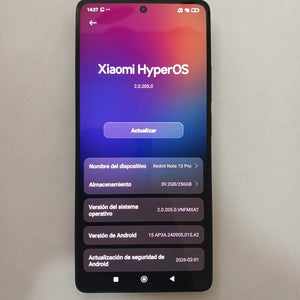 CELULAR XIAOMI REDMI NOTE 13 PRO 23117RA68G (2023) 256 GB 8 GB RAM (SEMINUEVO)