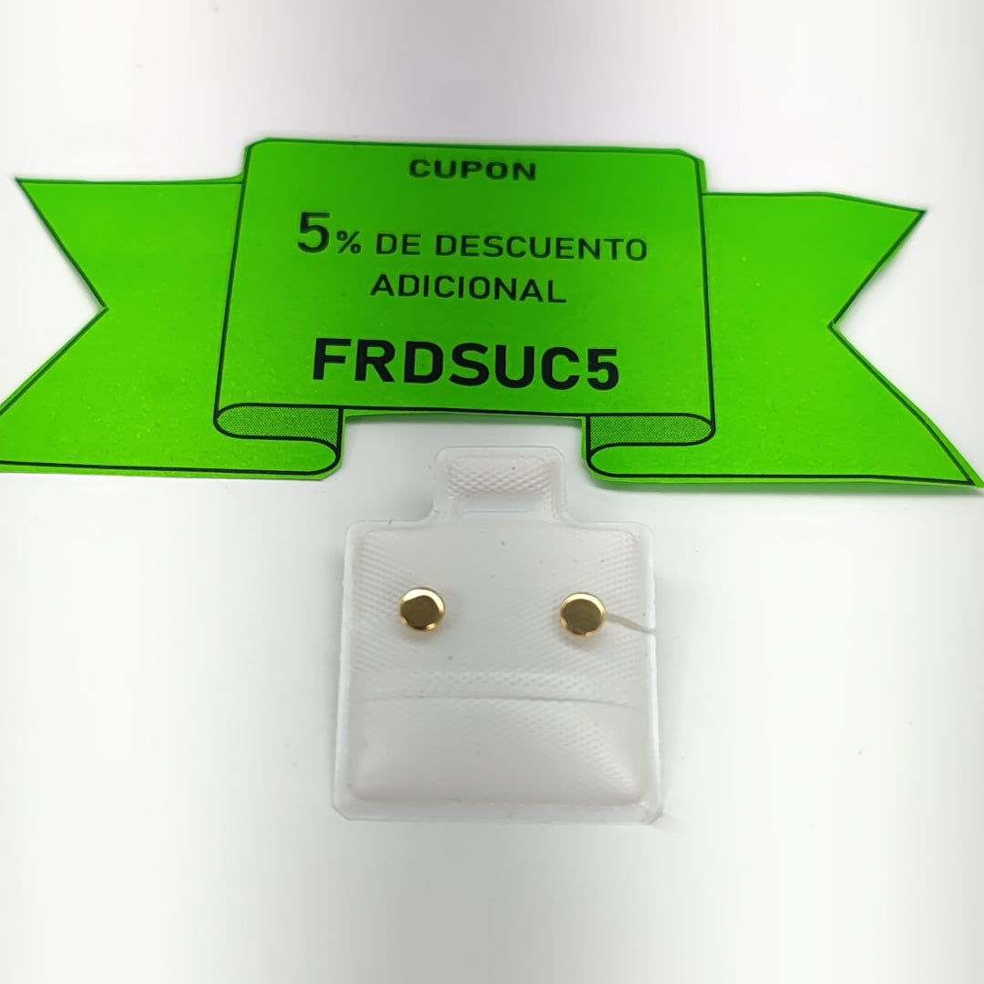 BROQUELES BROQUEL FIG TAPON REDONDO 14K 0.1408 GR (NUEVO)