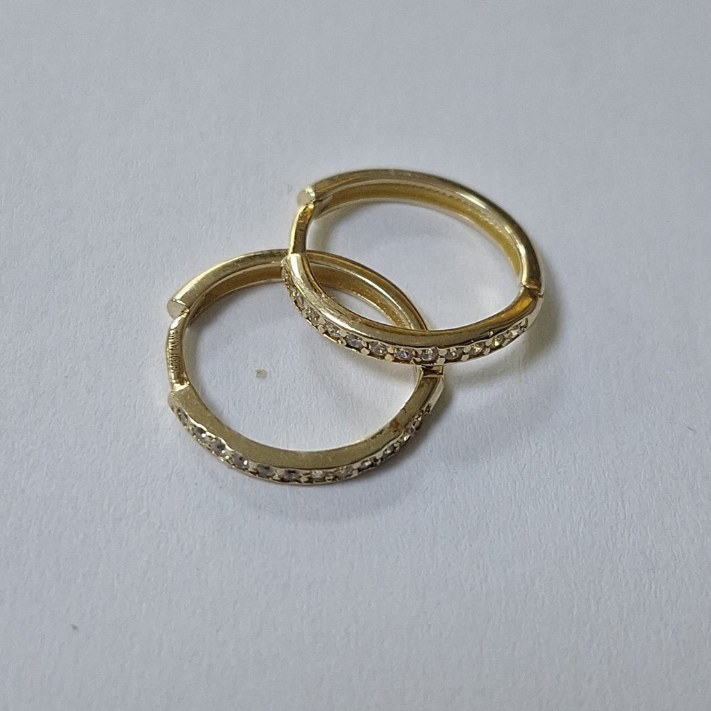 ARETES HUGGIES C CIRCONIA 14K 1.7 GR (NUEVO)