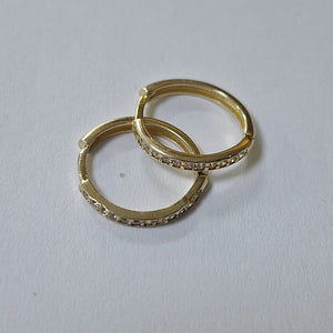 ARETES HUGGIES C CIRCONIA 14K 1.7 GR (NUEVO)