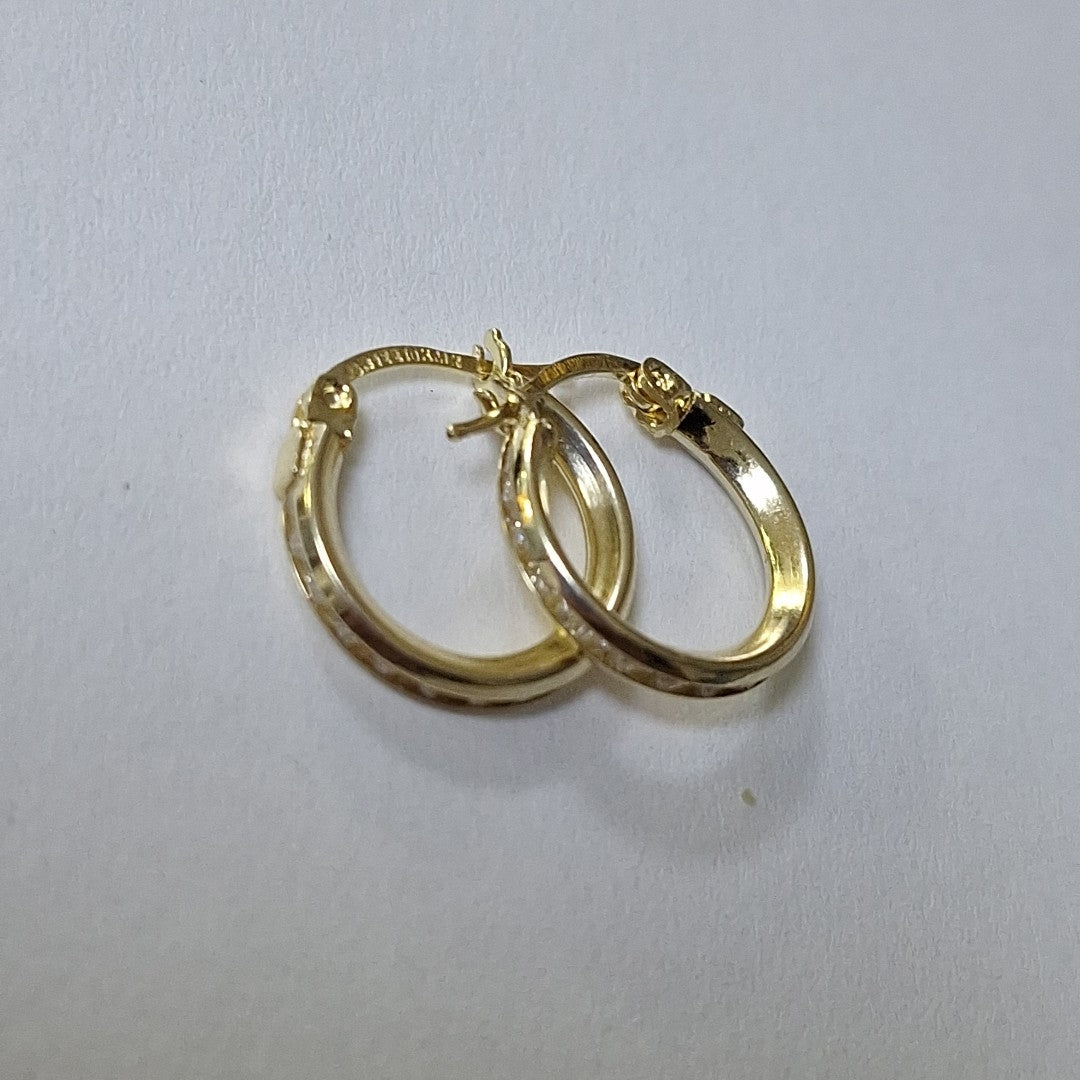 ARETES ARRACADAS CON CIRCONIAS 10K 1.4 GR (NUEVO)