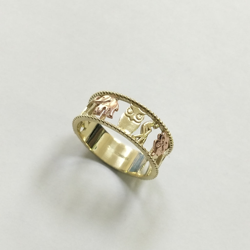 ANILLOS ARGOLLA DE LA SUERTE 10K TALLA 8 3 GR (NUEVO)
