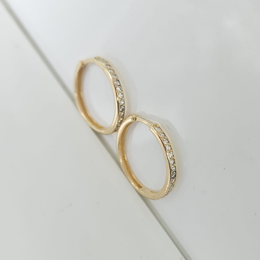 ARETES ARRACADAS C CIRCONIAS 14K 1.8 GR (NUEVO)