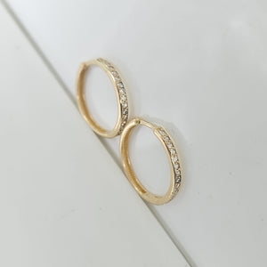 ARETES ARRACADAS C CIRCONIAS 14K 1.8 GR (NUEVO)
