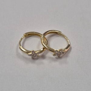 ARETES ARRACADAS FIG ESTRELLA CIRCONIAS 10K 1.6 GR (NUEVO)