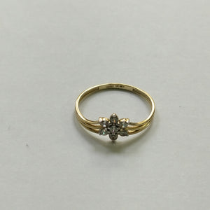 ANILLO ANILLITO FLOR C CIRCONIAS 14K 9 TALLA 1.4 GR (NUEVO)