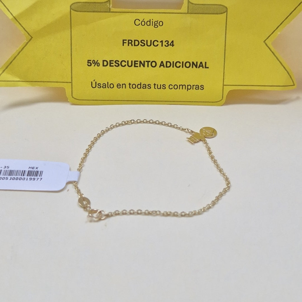 PULSERA TEJIDO ESPECIAL FIG NIÑO 14K 18 CM 1.4 GR (NUEVO)