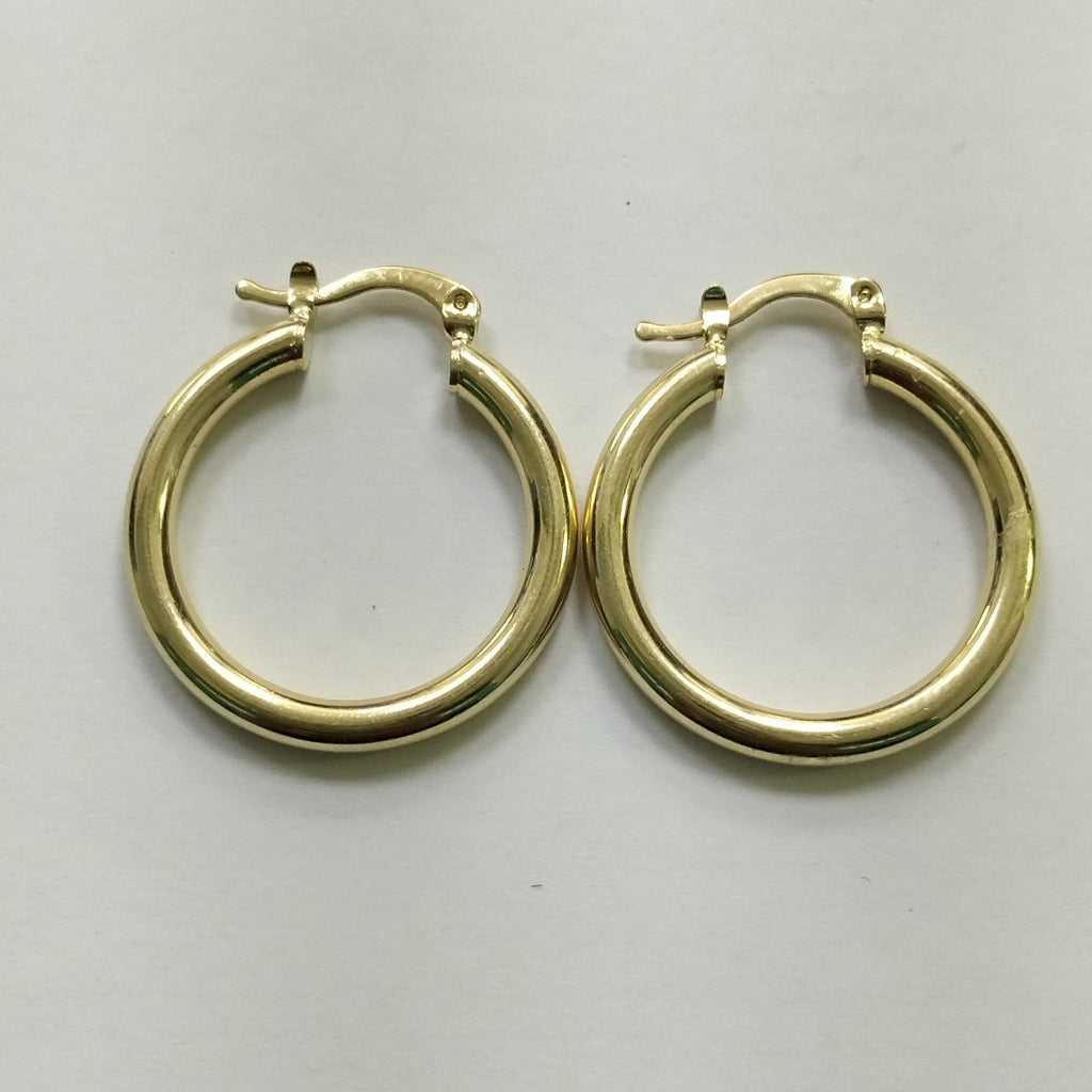 ARETES TEJIDO ARRACADAS LISAS HUECAS 14K 2.2 GR (NUEVO)